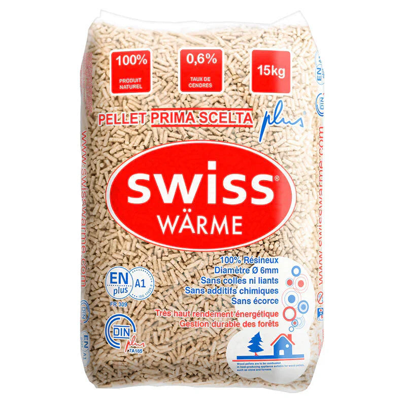 Pellet Swiss Warme EN+A1 DIN+ 100% Nadelholz – Palette mit 70 Säcken à
